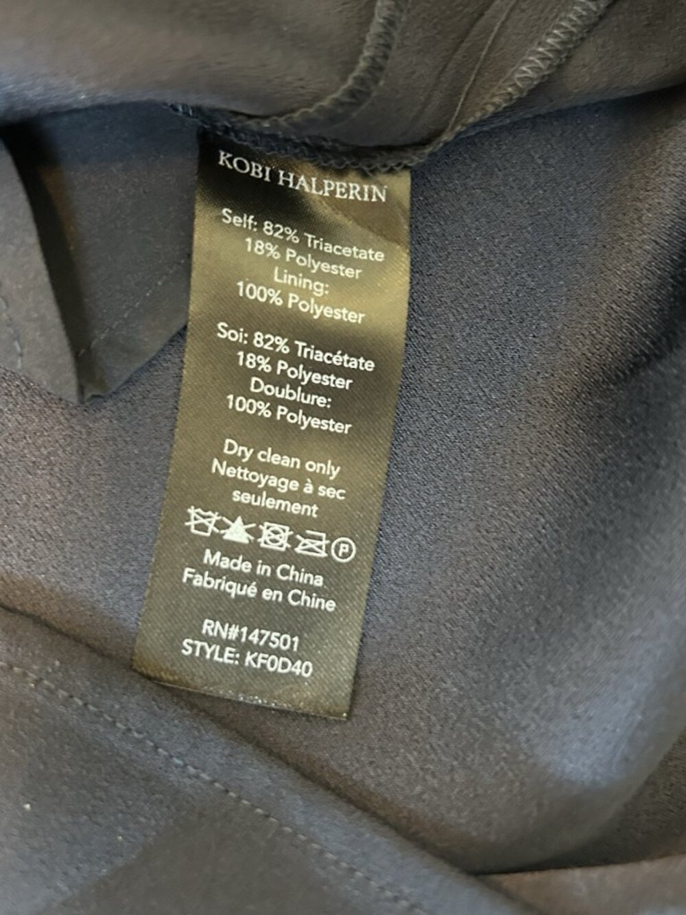 Kobi Halperin Charlee Dress M Navy Blue Long Sleeve Belted NWT $398 Pockets Zip - Picture 13 of 16